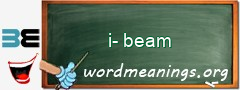 WordMeaning blackboard for i-beam